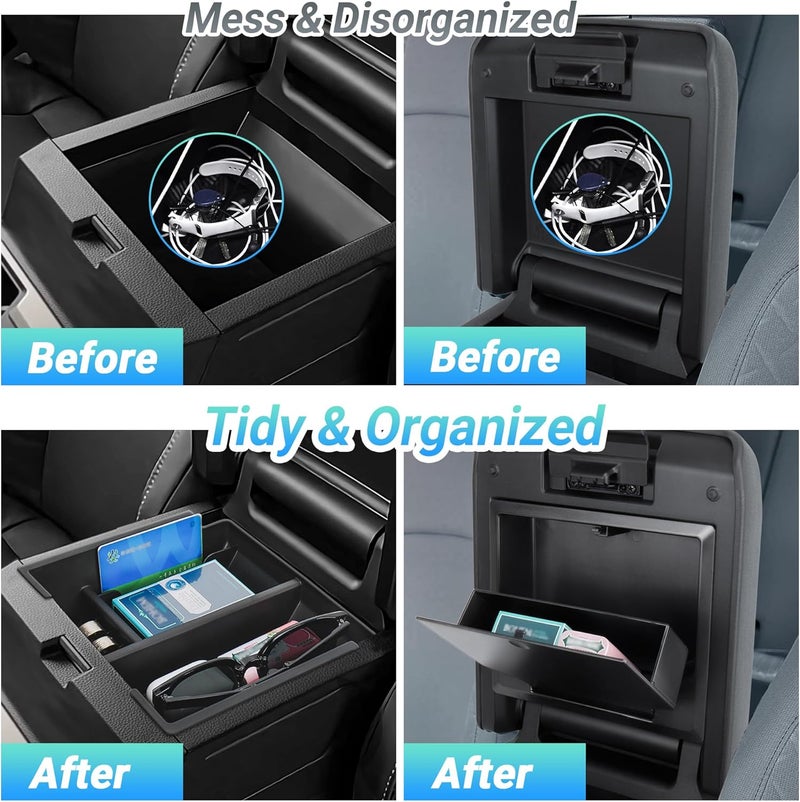 Sinminou Center Console Organizer Compatible with 2025-2026 Toyota 4Runner (6th Gen) Interior Accessories, Armrest Organizer Tray Insert with Hidden Storage Box for Coin and Sunglasses - Image 3